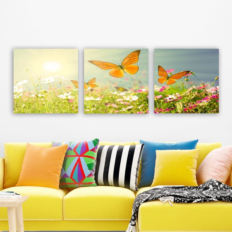 Dekorativ Canvastavla 3-Delar 30x30 cm - Flerfärgad - Inredning - Tavlor & posters - Canvastavla
