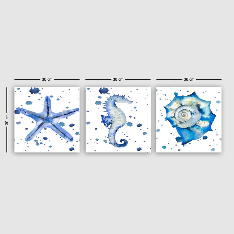 Dekorativ Canvastavla 3-Delar 30x30 cm - Flerfärgad - Inredning - Tavlor & posters - Canvastavla