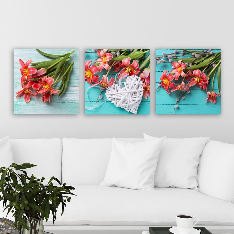 Dekorativ Canvastavla 3-Delar 30x30 cm - Flerfärgad - Inredning - Tavlor & posters - Canvastavla