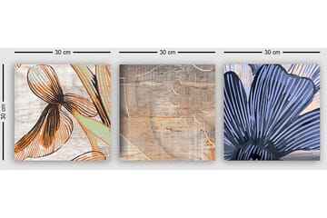 Dekorativ Canvastavla 3-Delar 30x30 cm - Flerfärgad - Inredning - Tavlor & posters - Canvastavla