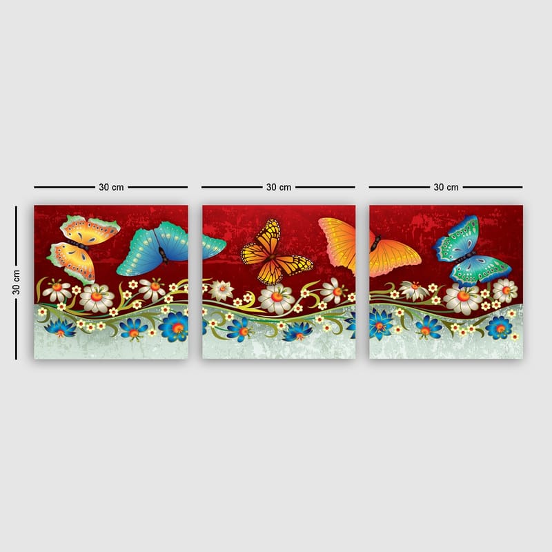 Dekorativ Canvastavla 3-Delar 30x30 cm - Flerfärgad - Inredning - Tavlor & posters - Canvastavla