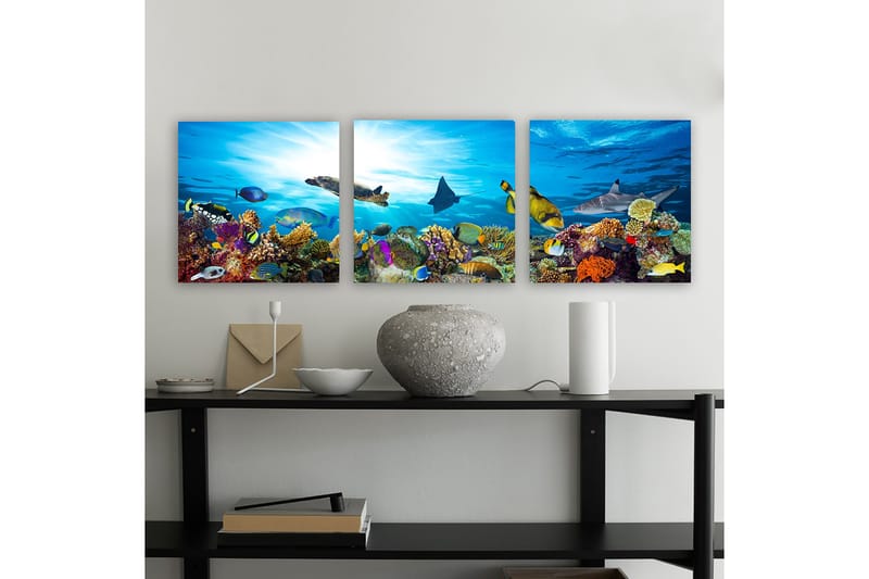 Dekorativ Canvastavla 3-Delar 30x30 cm - Flerfärgad - Inredning - Tavlor & posters - Canvastavla