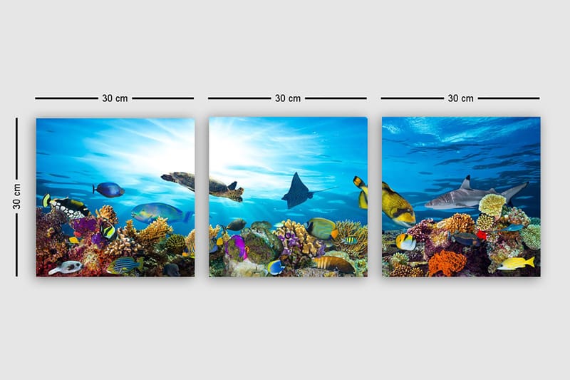 Dekorativ Canvastavla 3-Delar 30x30 cm - Flerfärgad - Inredning - Tavlor & posters - Canvastavla
