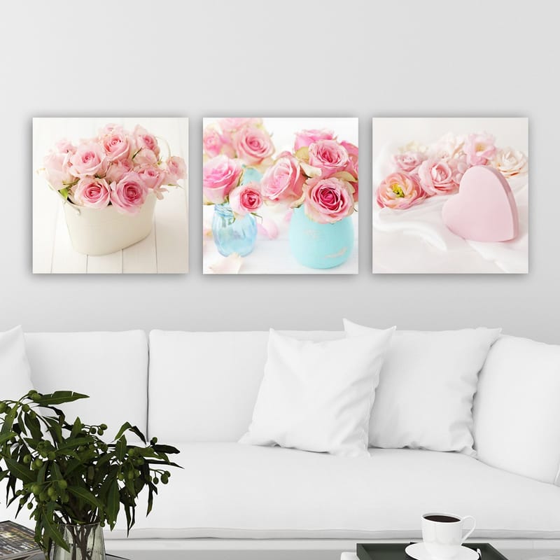 Dekorativ Canvastavla 3-Delar 30x30 cm - Flerfärgad - Inredning - Tavlor & posters - Canvastavla