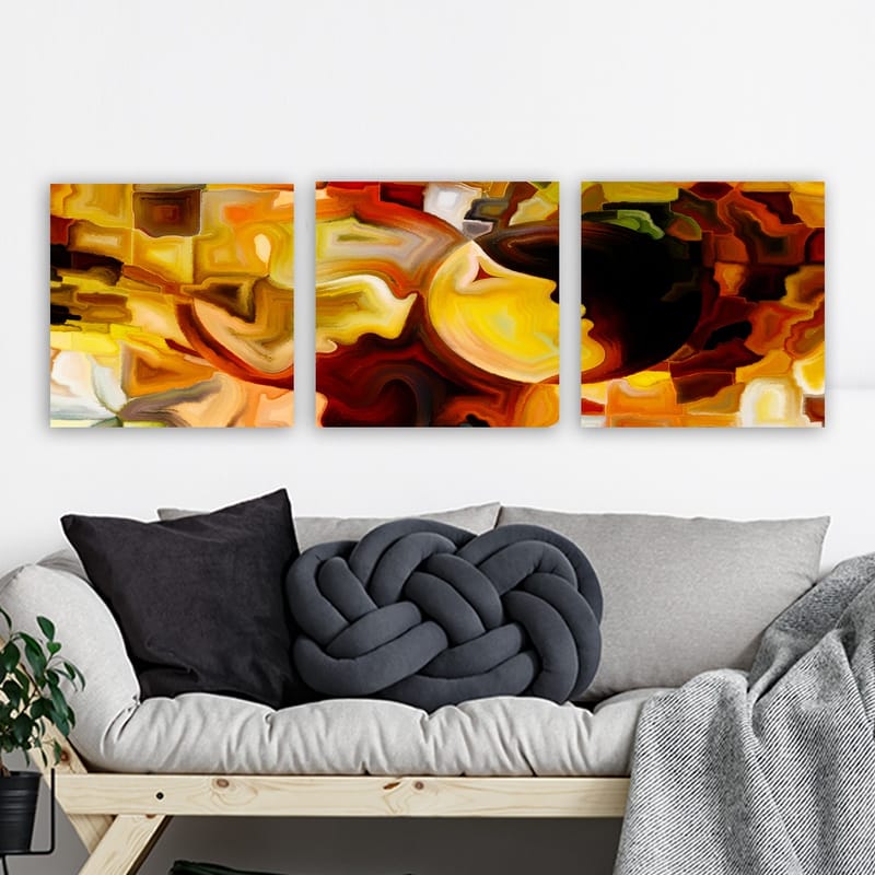Dekorativ Canvastavla 3-Delar 30x30 cm - Flerfärgad - Inredning - Tavlor & posters - Canvastavla