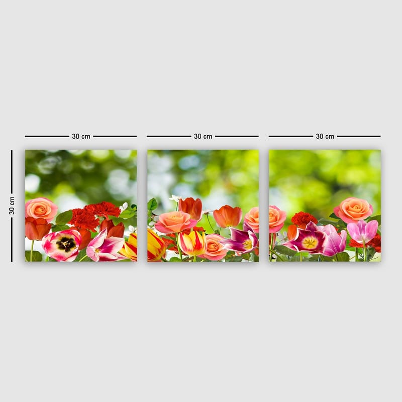 Dekorativ Canvastavla 3-Delar 30x30 cm - Flerfärgad - Inredning - Tavlor & posters - Canvastavla