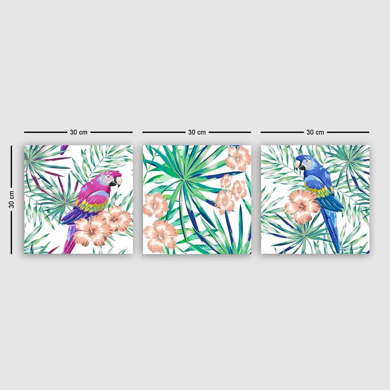 Dekorativ Canvastavla 3-Delar 30x30 cm - Flerfärgad - Inredning - Tavlor & posters - Canvastavla