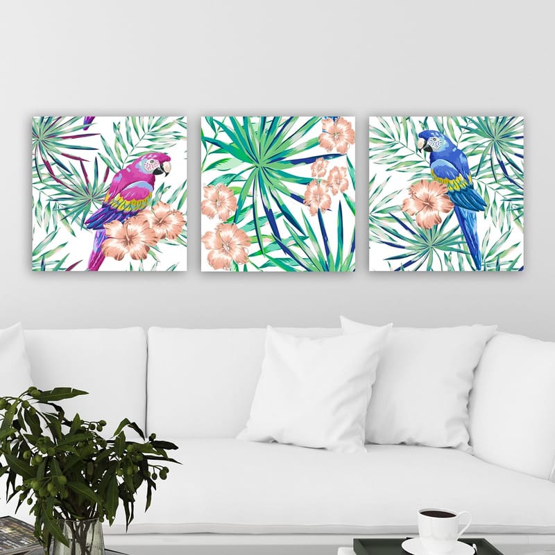 Dekorativ Canvastavla 3-Delar 30x30 cm - Flerfärgad - Inredning - Tavlor & posters - Canvastavla