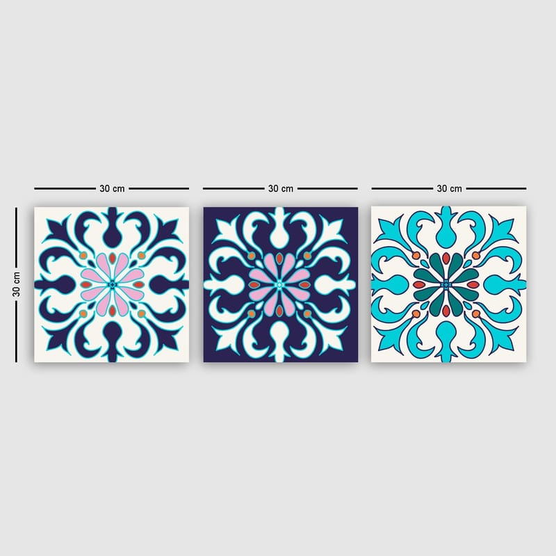 Dekorativ Canvastavla 3-Delar 30x30 cm - Flerfärgad - Inredning - Tavlor & posters - Canvastavla