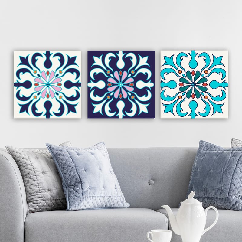 Dekorativ Canvastavla 3-Delar 30x30 cm - Flerfärgad - Inredning - Tavlor & posters - Canvastavla