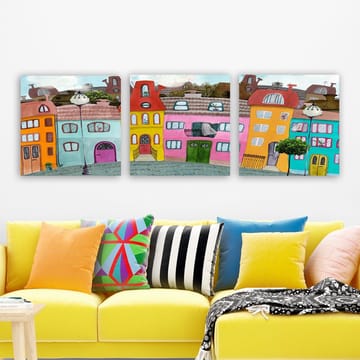 Dekorativ Canvastavla 3-Delar 30x30 cm - Flerfärgad - Inredning - Tavlor & posters - Canvastavla