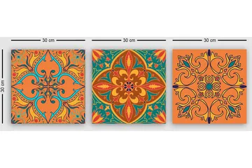 Dekorativ Canvastavla 3-Delar 30x30 cm - Flerfärgad - Inredning - Tavlor & posters - Canvastavla