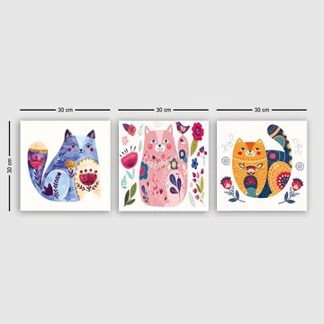 Dekorativ Canvastavla 3-Delar 30x30 cm - Flerfärgad - Inredning - Tavlor & posters - Canvastavla