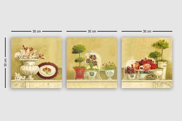 Dekorativ Canvastavla 3-Delar 30x30 cm - Flerfärgad - Inredning - Tavlor & posters - Canvastavla