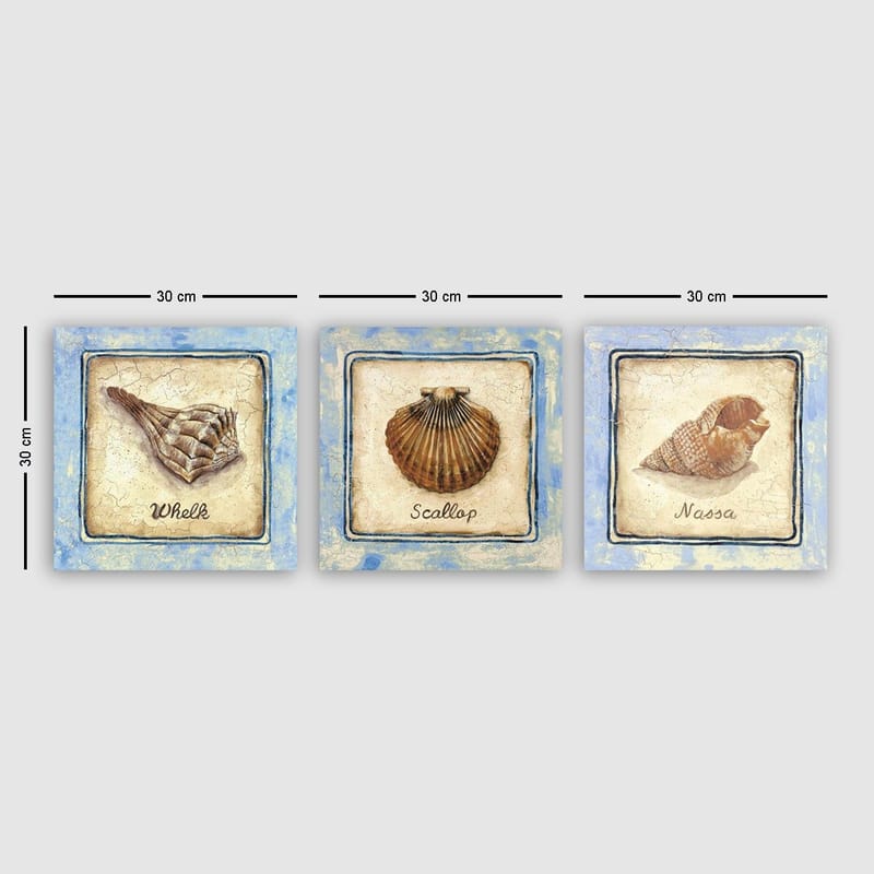 Dekorativ Canvastavla 3-Delar 30x30 cm, Flerfärgad