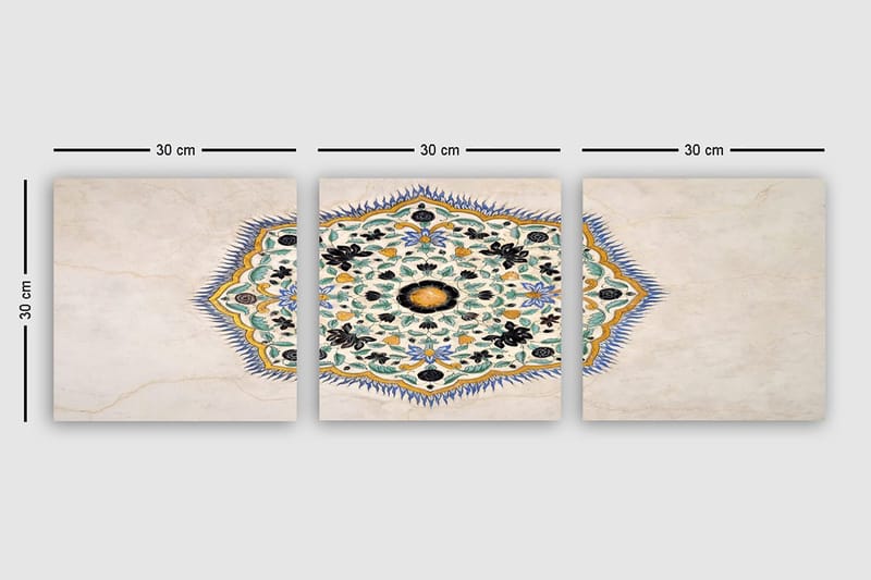 Dekorativ Canvastavla 3-Delar 30x30 cm - Flerfärgad - Inredning - Tavlor & posters - Canvastavla