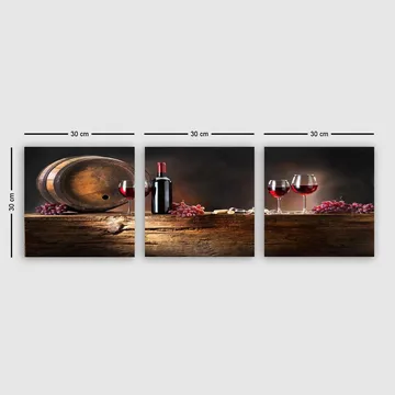 Dekorativ Canvastavla 3-Delar 30x30 cm - Flerfärgad - Inredning - Tavlor & posters - Canvastavla