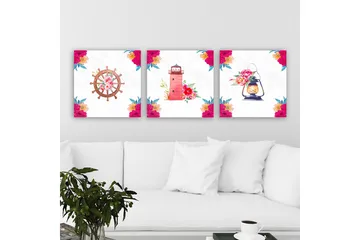 Dekorativ Canvastavla 3-Delar 30x30 cm - Flerfärgad - Inredning - Tavlor & posters - Canvastavla