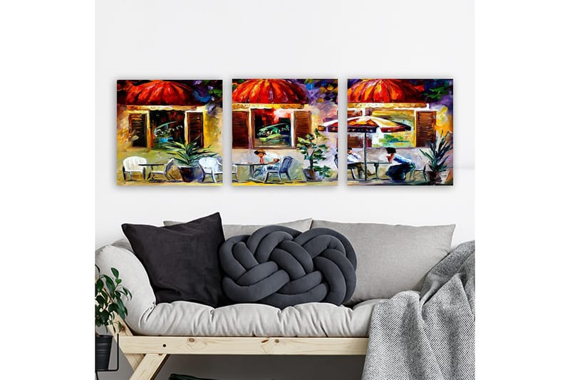 Dekorativ Canvastavla 3-Delar 30x30 cm, Flerfärgad