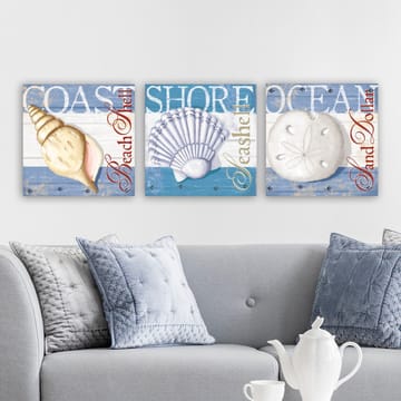 Dekorativ Canvastavla 3-Delar 30x30 cm - Flerfärgad - Inredning - Tavlor & posters - Canvastavla