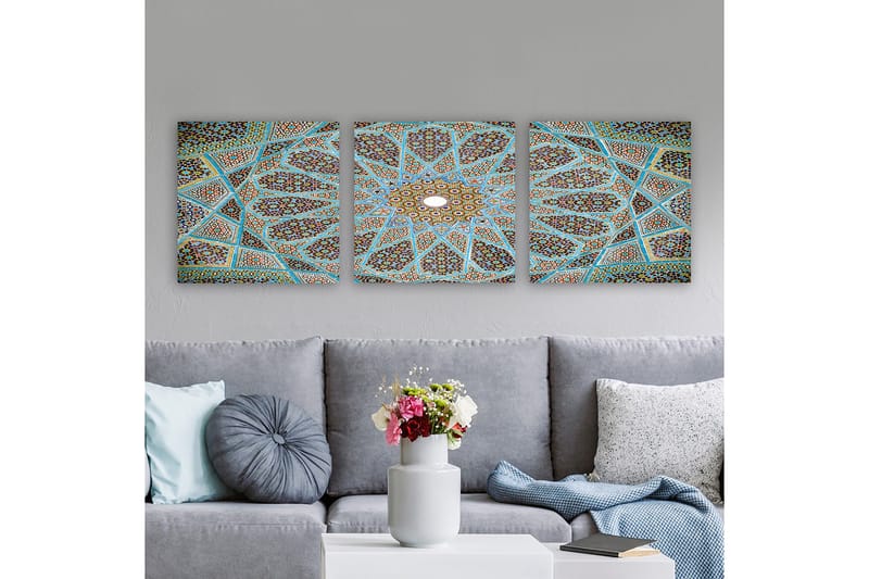 Dekorativ Canvastavla 3-Delar 30x30 cm, Flerfärgad