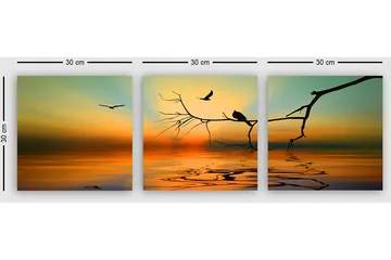 Dekorativ Canvastavla 3-Delar 30x30 cm - Flerfärgad - Inredning - Tavlor & posters - Canvastavla