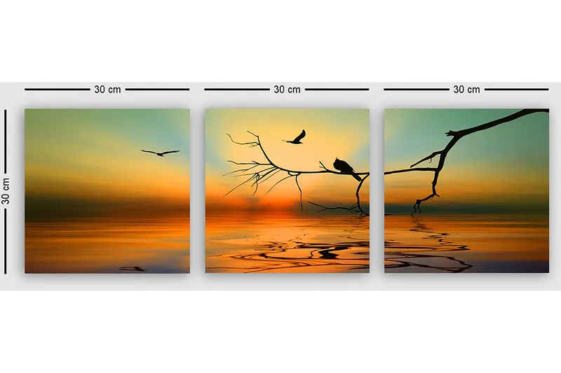 Dekorativ Canvastavla 3-Delar 30x30 cm - Flerfärgad - Inredning - Tavlor & posters - Canvastavla