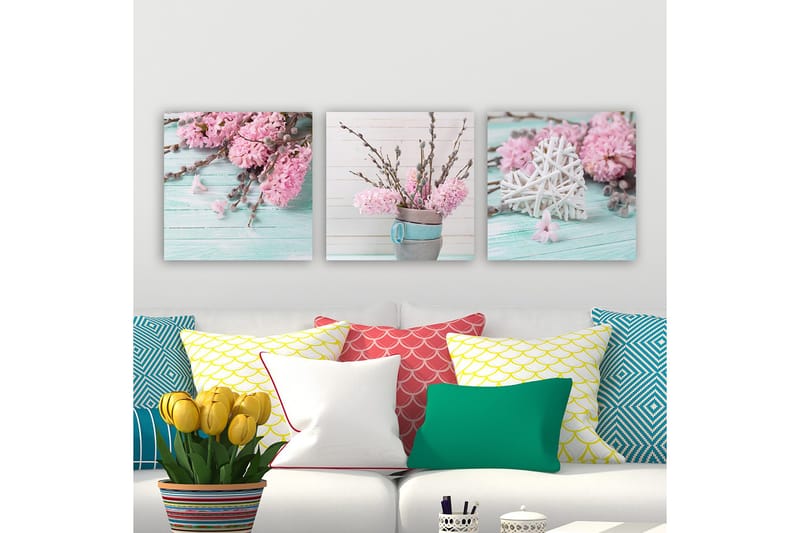 Dekorativ Canvastavla 3-Delar 30x30 cm, Flerfärgad
