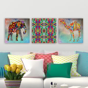 Dekorativ Canvastavla 3-Delar 30x30 cm - Flerfärgad - Inredning - Tavlor & posters - Canvastavla