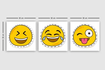 Dekorativ Canvastavla 3-Delar 30x30 cm - Flerfärgad - Inredning - Tavlor & posters - Canvastavla