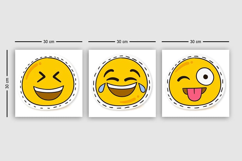 Dekorativ Canvastavla 3-Delar 30x30 cm - Flerfärgad - Inredning - Tavlor & posters - Canvastavla