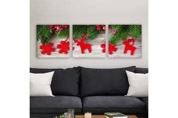 Dekorativ Canvastavla 3-Delar 30x30 cm - Flerfärgad - Inredning - Tavlor & posters - Canvastavla