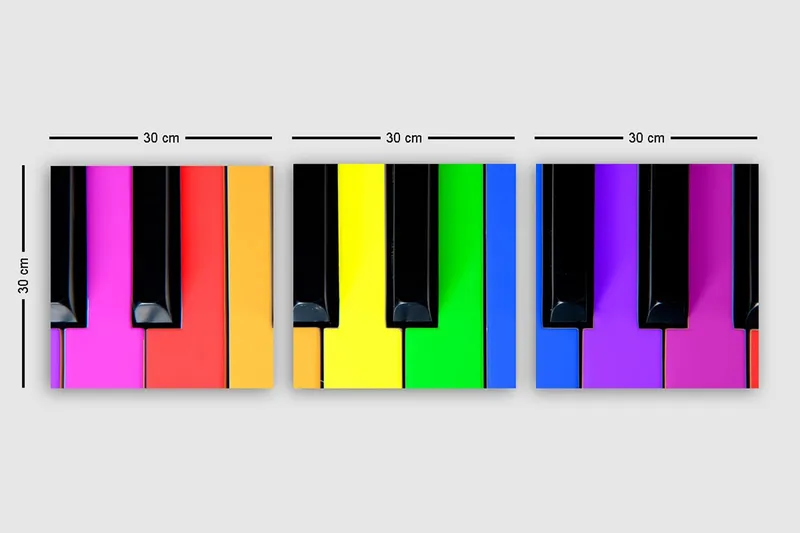 Dekorativ Canvastavla 3-Delar 30x30 cm - Flerfärgad - Inredning - Tavlor & posters - Canvastavla