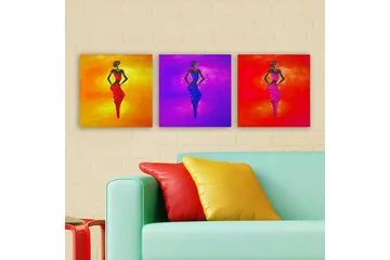 Dekorativ Canvastavla 3-Delar 30x30 cm - Flerfärgad - Inredning - Tavlor & posters - Canvastavla