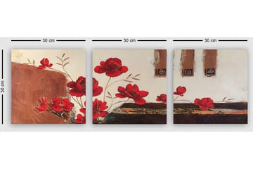 Dekorativ Canvastavla 3-Delar 30x30 cm - Flerfärgad - Inredning - Tavlor & posters - Canvastavla