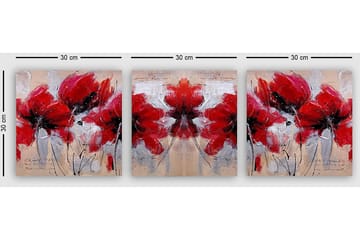 Dekorativ Canvastavla 3-Delar 30x30 cm - Flerfärgad - Inredning - Tavlor & posters - Canvastavla