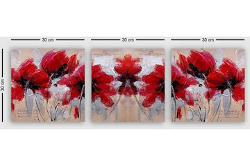 Dekorativ Canvastavla 3-Delar 30x30 cm - Flerfärgad - Inredning - Tavlor & posters - Canvastavla
