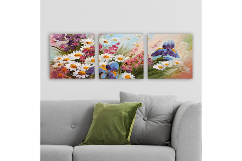 Dekorativ Canvastavla 3-Delar 30x30 cm, Flerfärgad