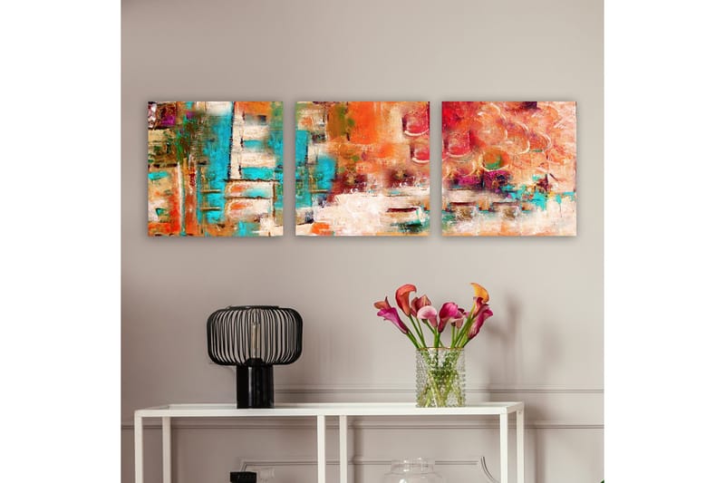 Dekorativ Canvastavla 3-Delar 30x30 cm, Flerfärgad