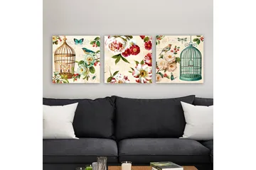Dekorativ Canvastavla 3-Delar 30x30 cm - Flerfärgad - Inredning - Tavlor & posters - Canvastavla