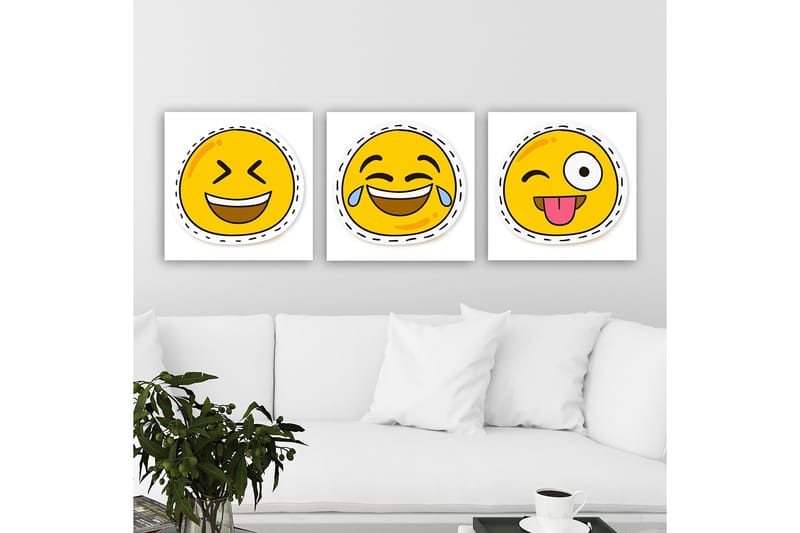 Dekorativ Canvastavla 3-Delar 30x30 cm, Flerfärgad