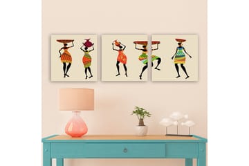 Dekorativ Canvastavla 3-Delar 30x30 cm - Flerfärgad - Inredning - Tavlor & posters - Canvastavla