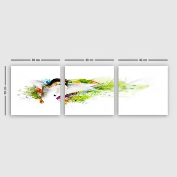 Dekorativ Canvastavla 3-Delar 30x30 cm - Flerfärgad - Inredning - Tavlor & posters - Canvastavla