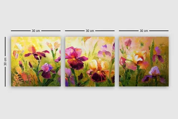 Dekorativ Canvastavla 3-Delar 30x30 cm - Flerfärgad - Inredning - Tavlor & posters - Canvastavla