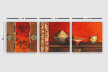 Dekorativ Canvastavla 3-Delar 30x30 cm - Flerfärgad - Inredning - Tavlor & posters - Canvastavla