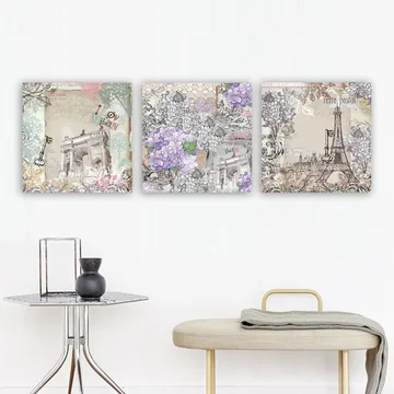 Dekorativ Canvastavla 3-Delar 30x30 cm - Flerfärgad - Inredning - Tavlor & posters - Canvastavla