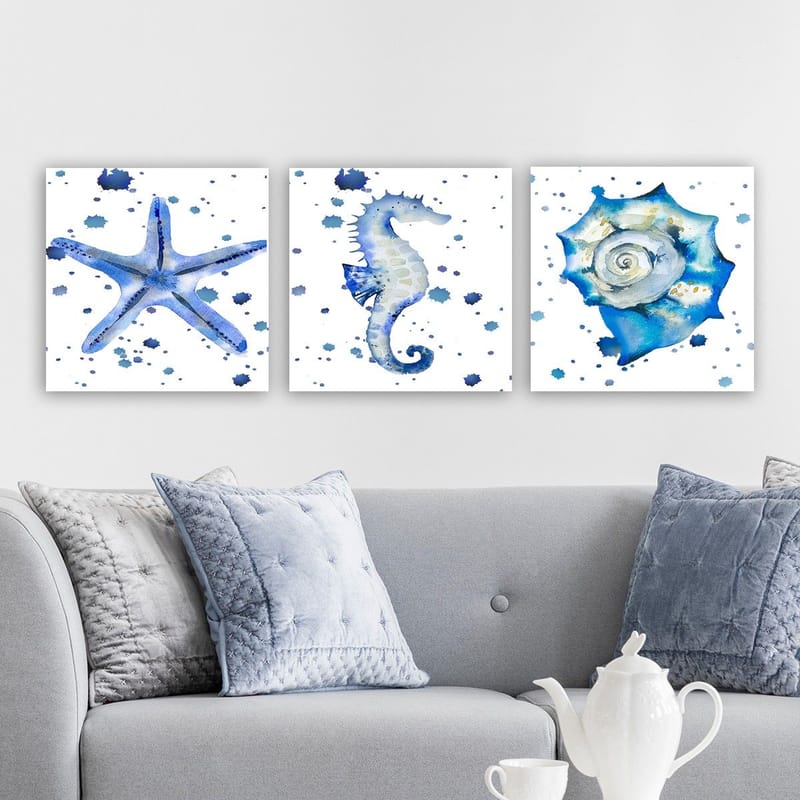 Dekorativ Canvastavla 3-Delar 30x30 cm - Flerfärgad - Inredning - Tavlor & posters - Canvastavla