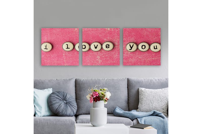 Dekorativ Canvastavla 3-Delar 30x30 cm, Flerfärgad