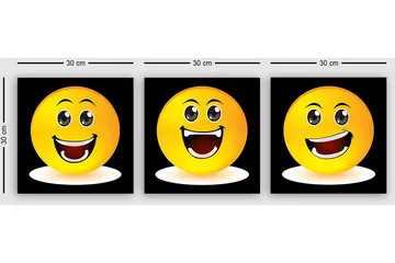 Dekorativ Canvastavla 3-Delar 30x30 cm - Flerfärgad - Inredning - Tavlor & posters - Canvastavla