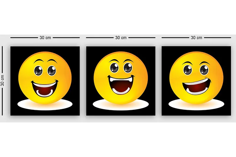 Dekorativ Canvastavla 3-Delar 30x30 cm - Flerfärgad - Inredning - Tavlor & posters - Canvastavla